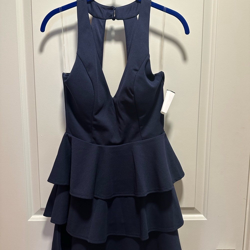 Elegant Navy Tiered Dress